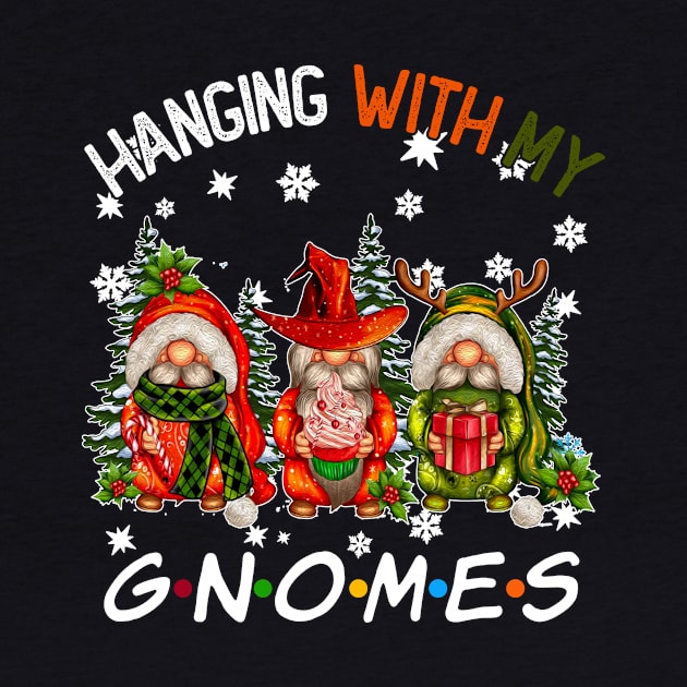 Funny Christmas Gnome Hanging With My Gnomies Family Pajamas by JennyArtist